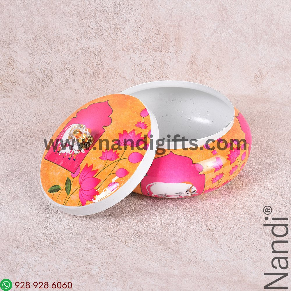 Pichwai Printed Matka Box Big