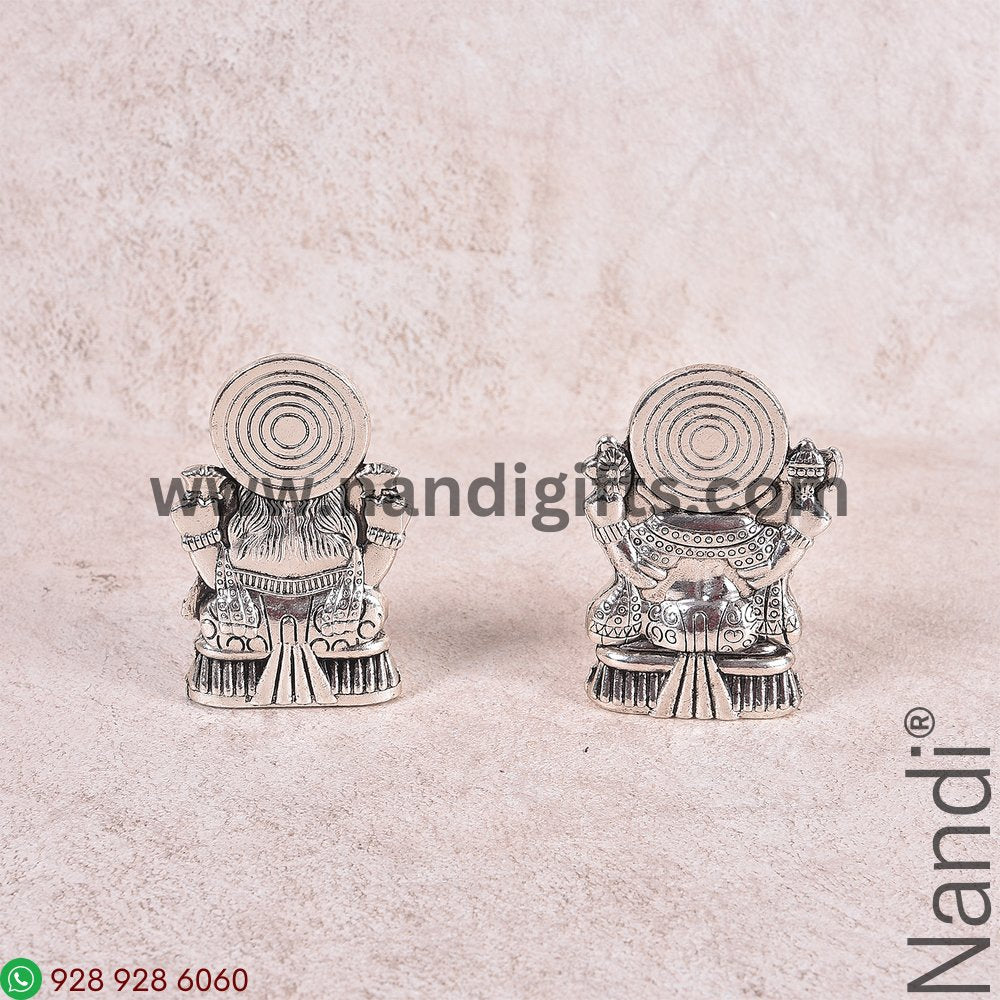 Metal Silver Antiq Ganesh Lakshmi set