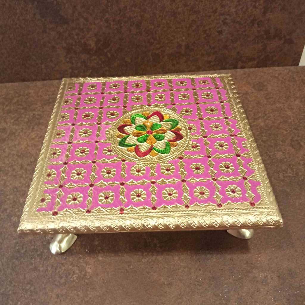 Rangoli Pastel Colour Chowki 8x8