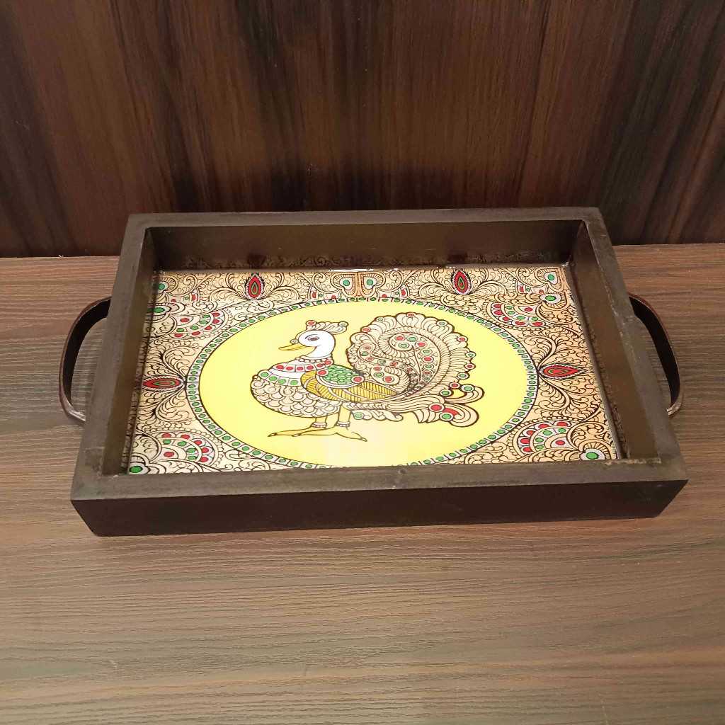 Tanjore-Pichwai Prints Wooden Trays 6X9