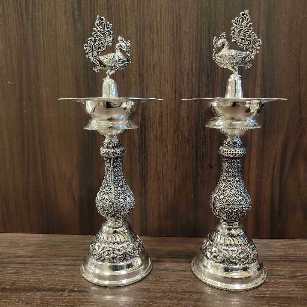 GS Antiq Peacock Diya 8 Inch
