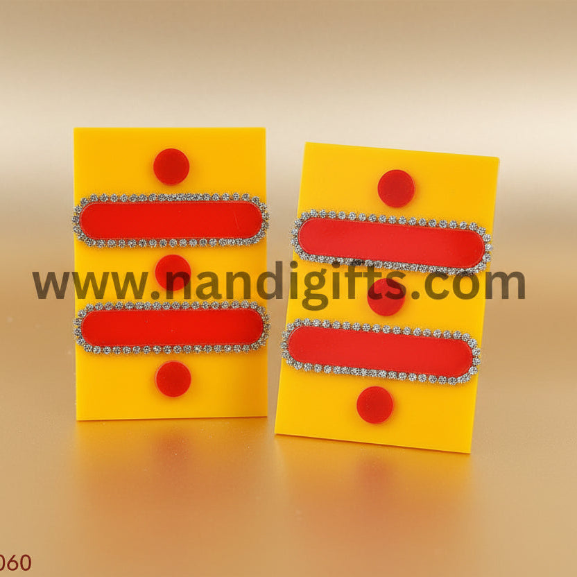 Acrylic Haldi Kumkum Door Sticker Pair Small