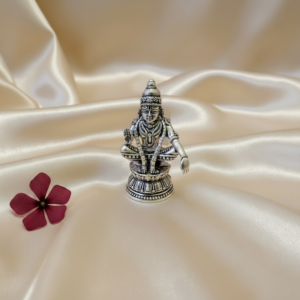 Antiq German Silver Ayappa Idol 3Inch