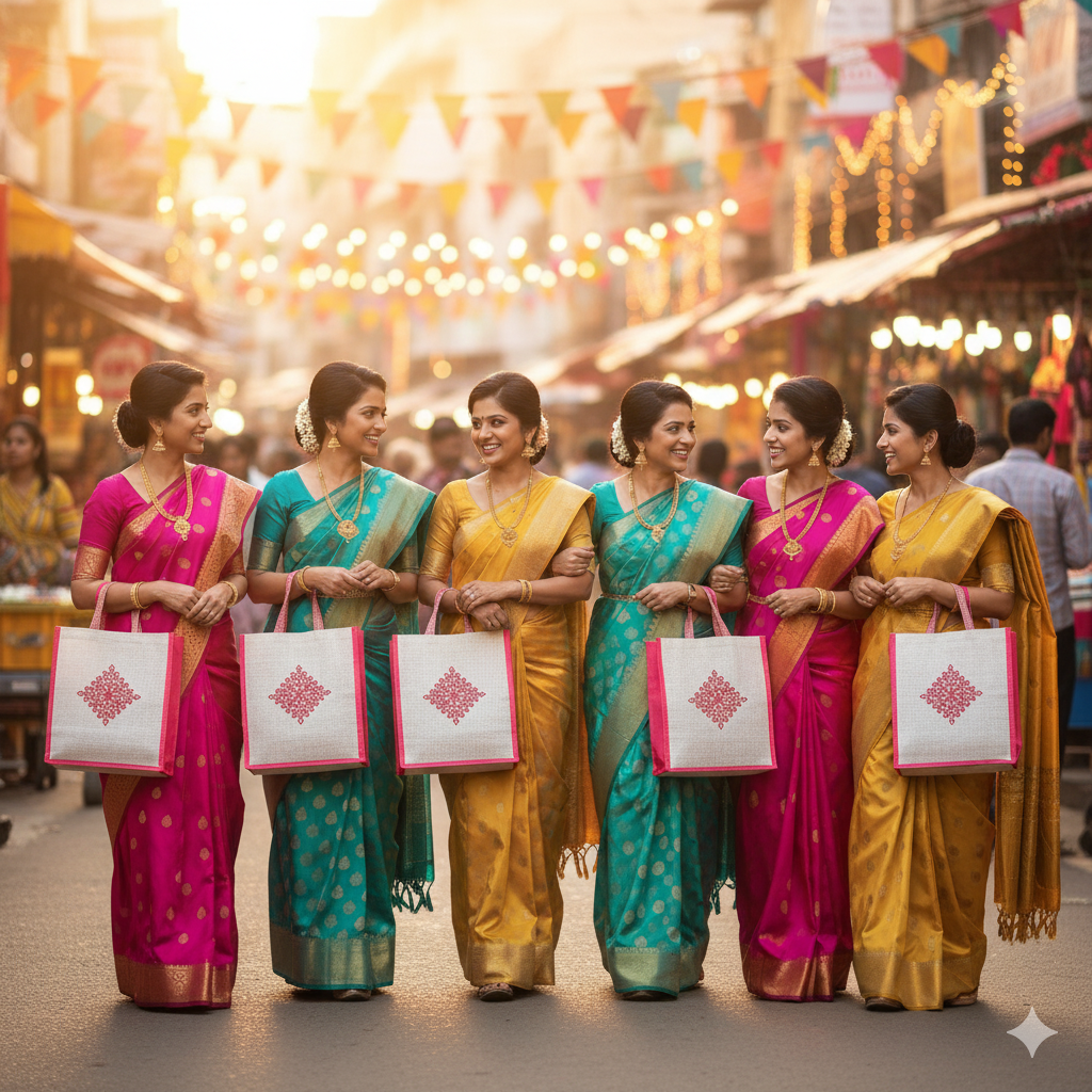 Thamboolam Bag Rangoli Print Pink