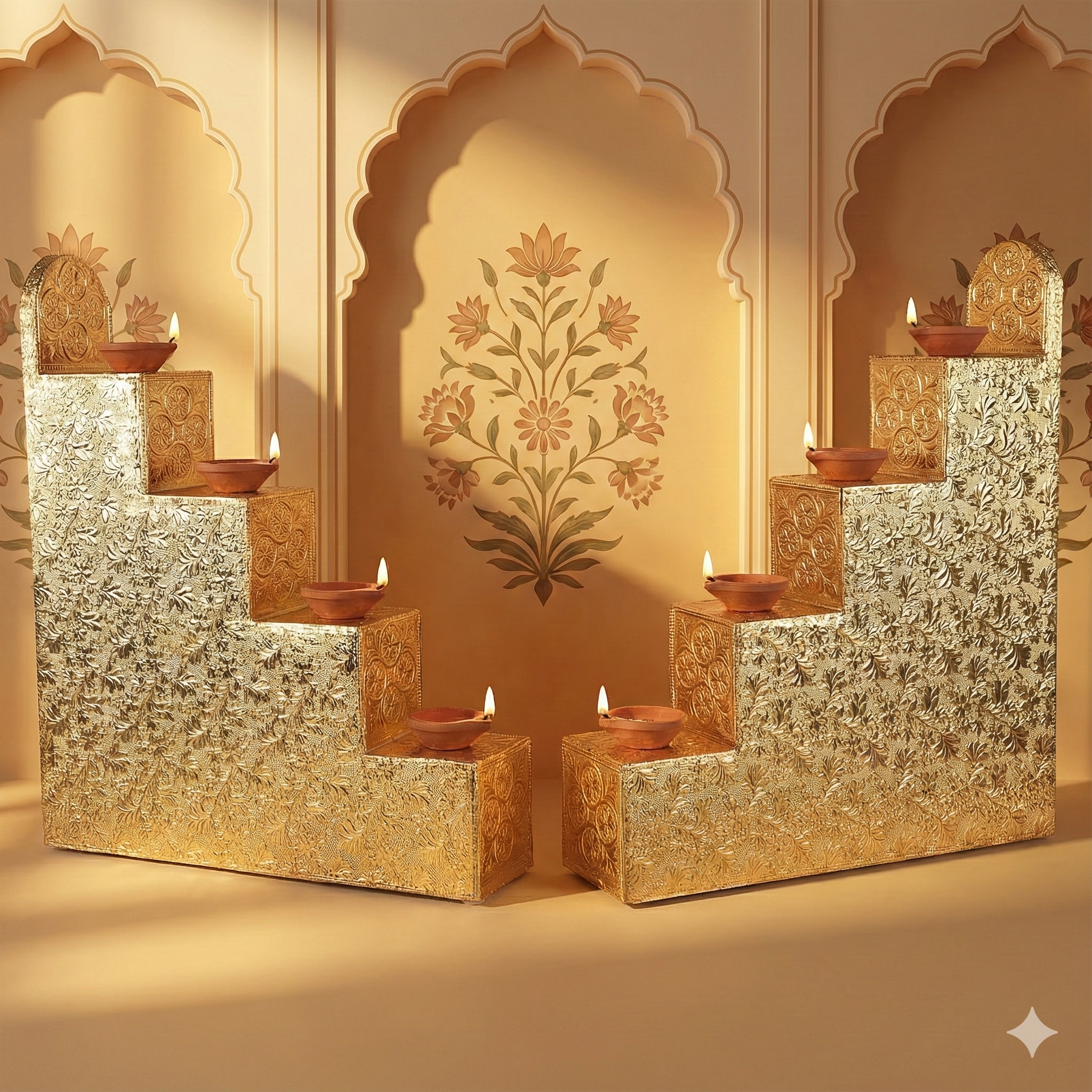 Diya Steps Golden Pair