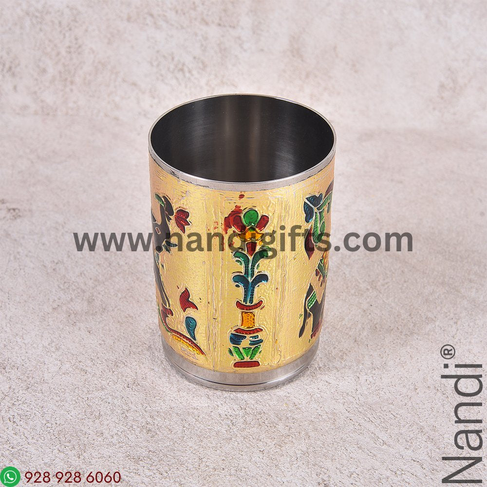 Minakari Glass Elephant Gold