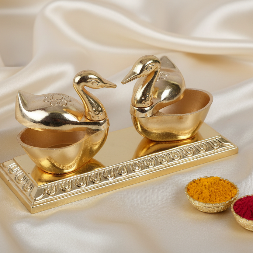 Swan KumKum Box Twin