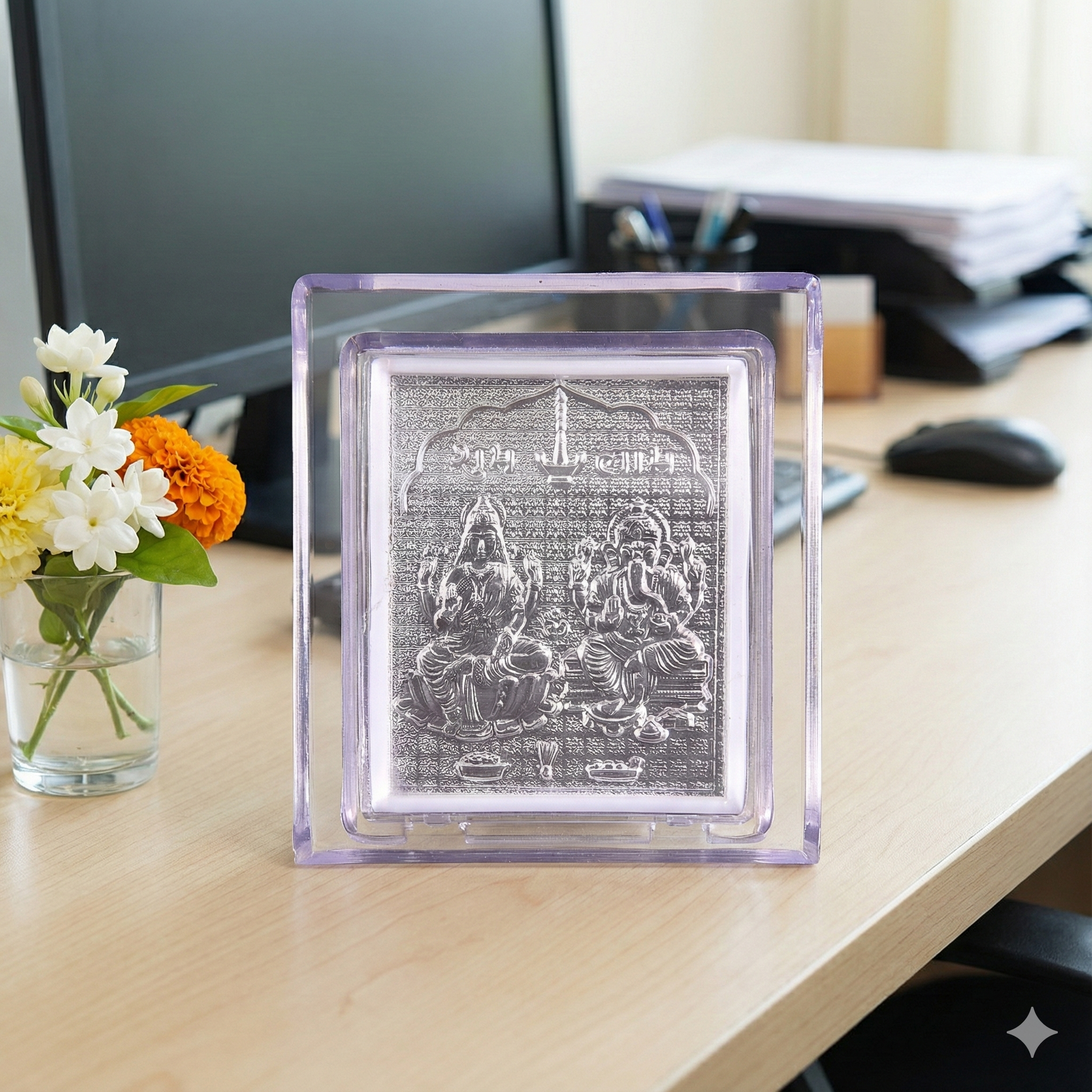 acrylic frame of lakshmi ganesh