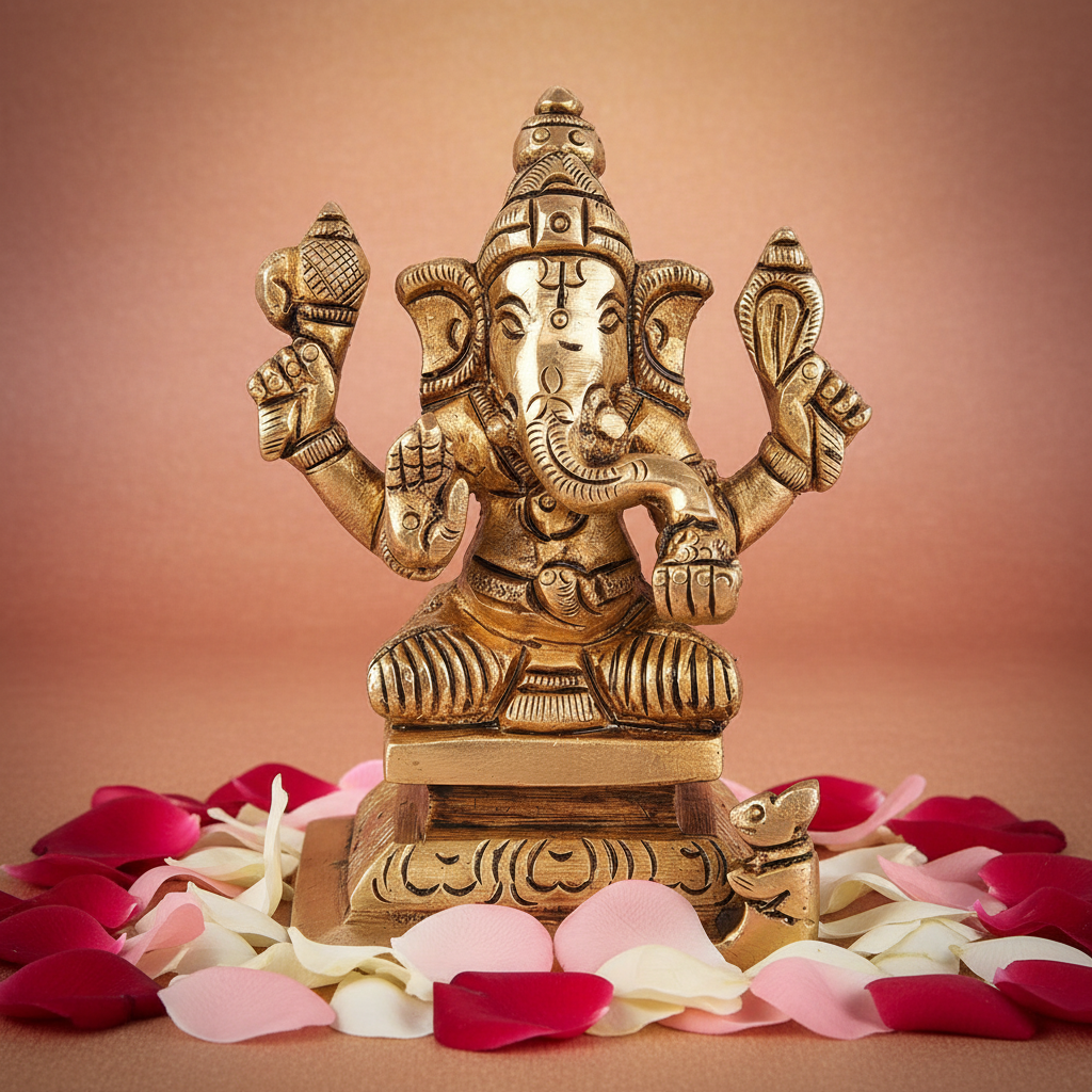 brass sri ganapati idol