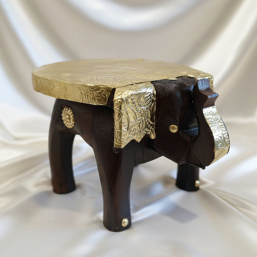 Elephant Stool Brass 4 Inch