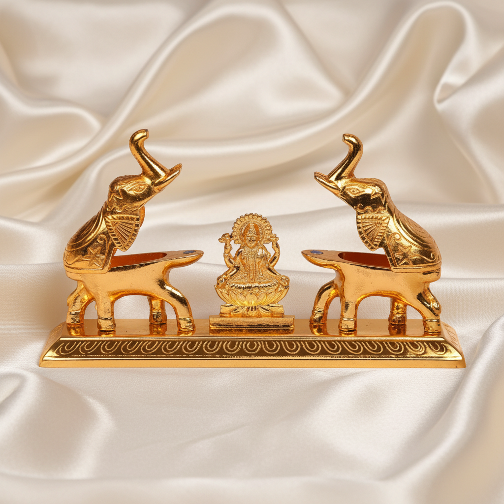 Gajalakshmi kumkum box gold