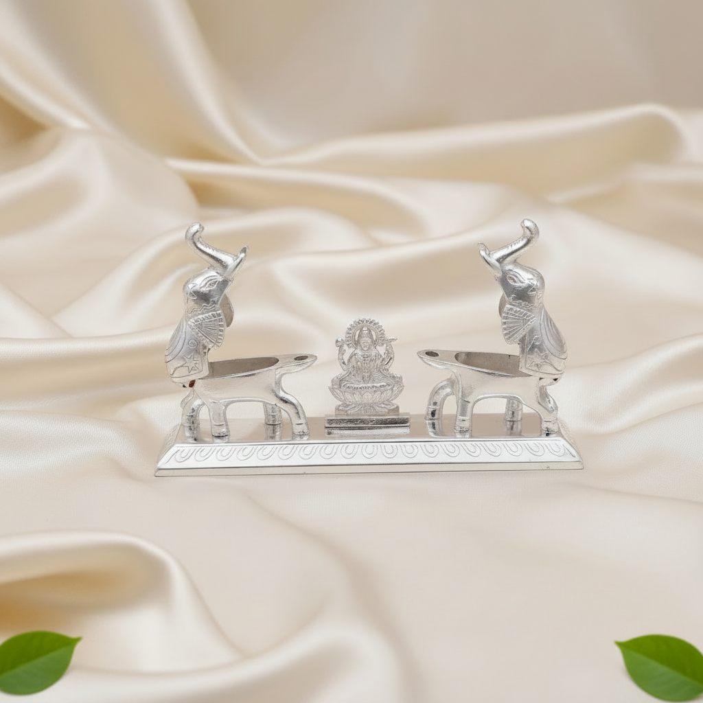 Gajalakshmi Kumkum box silver