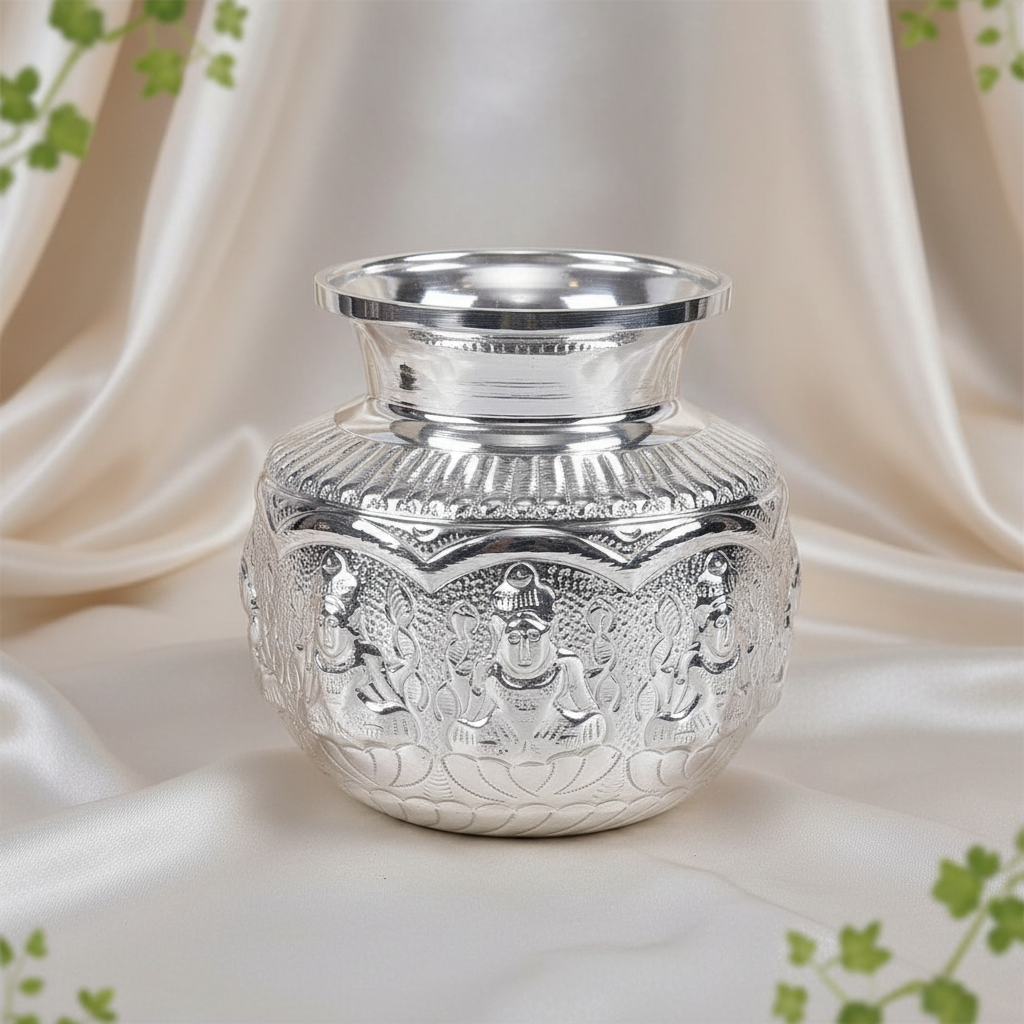 german silver ashtalakshmi kalash pooja decor