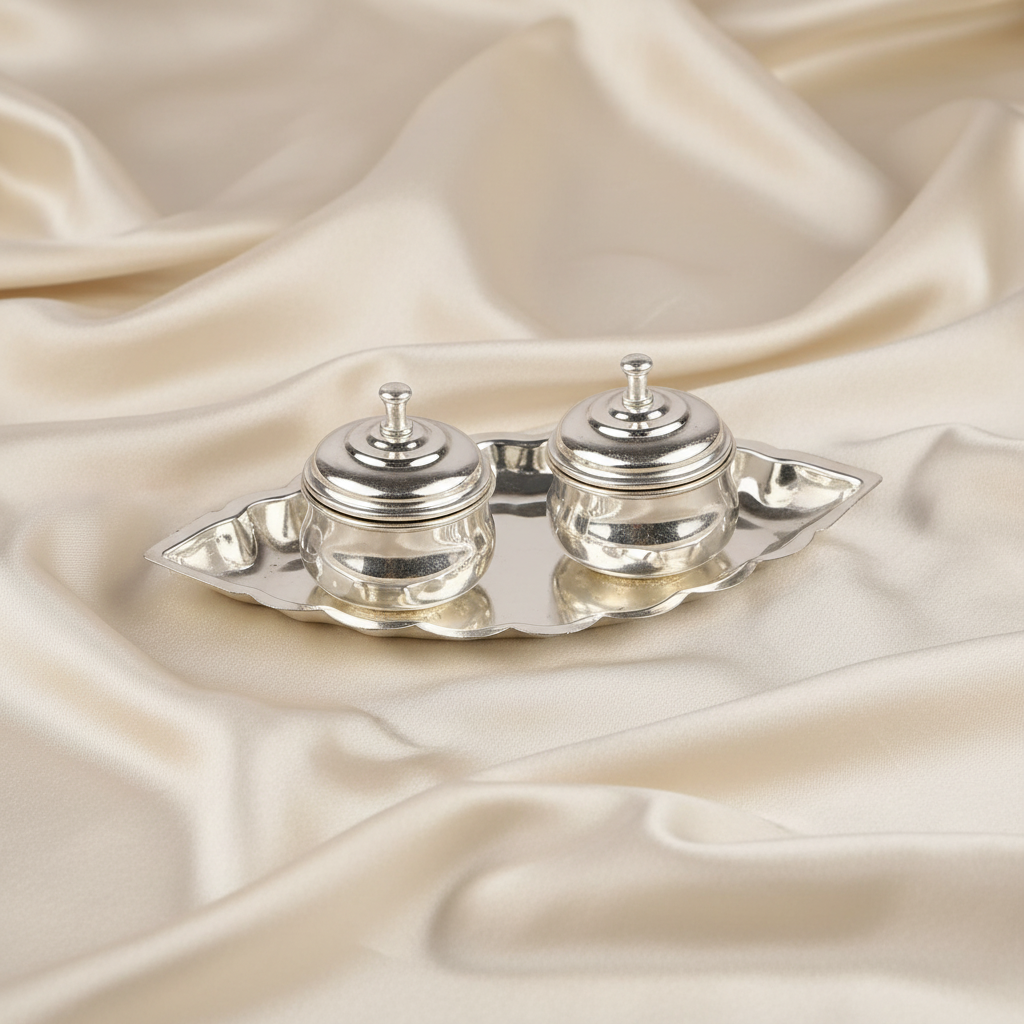 German Silver Kumkum with lid small