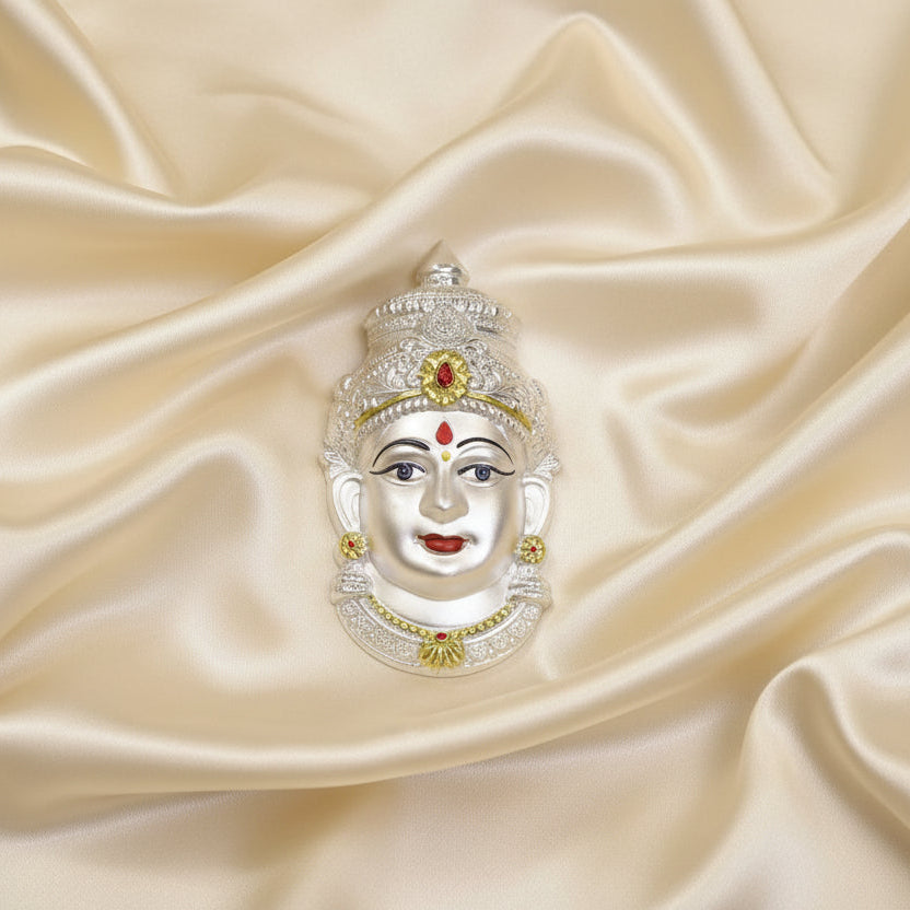 German Silver Lakshmi Face Matte Finish Medium 7