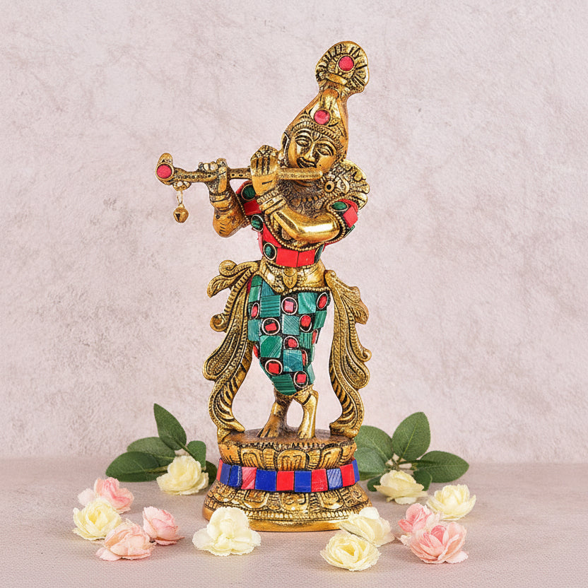 KRISHNA FLUTE STANDING STONE WORK