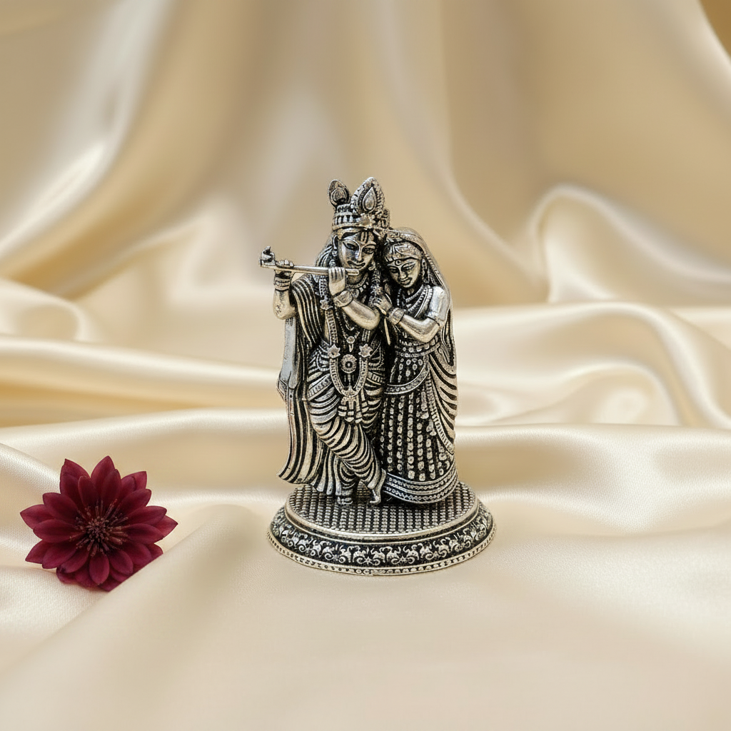 Antiq German Silver Radahkrishna 3Inch