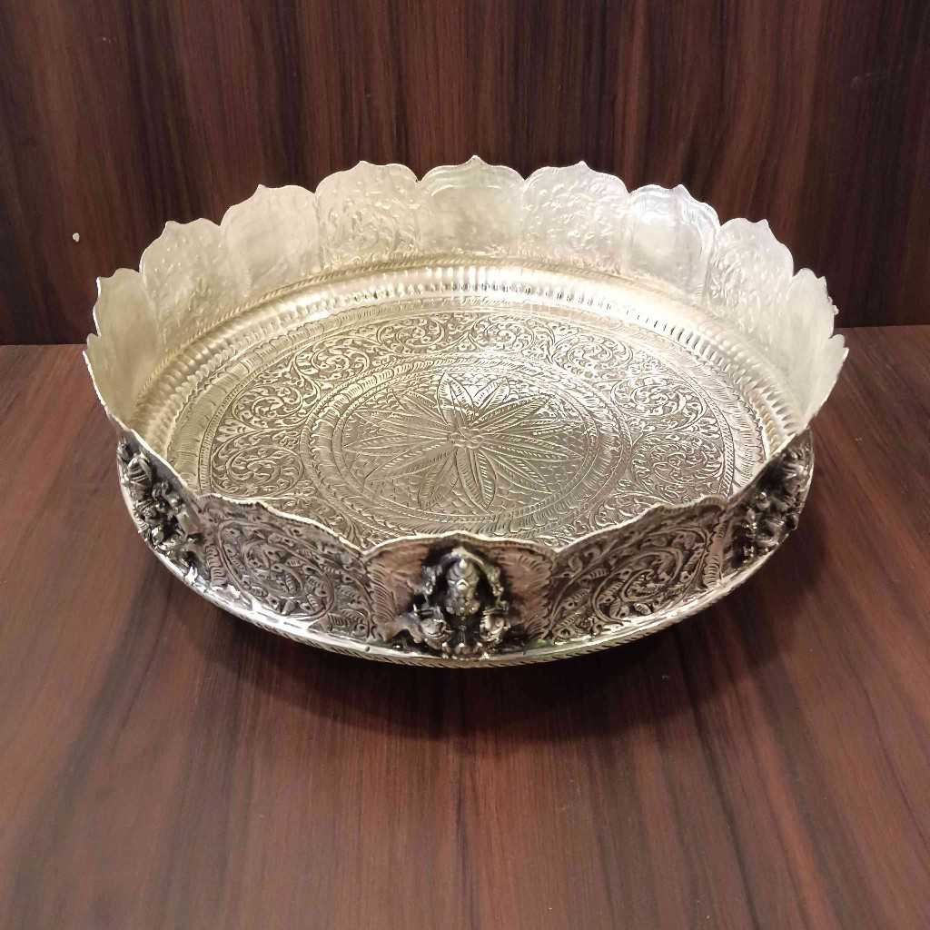GS Antiq Ashtalakshmi Plate Floral 11 Inch