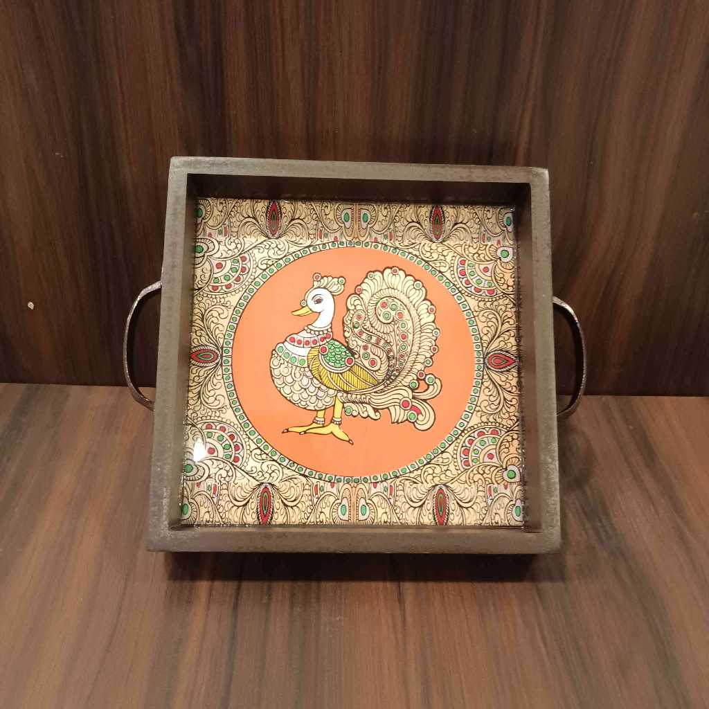 Tanjore Wooden Tray 8x8