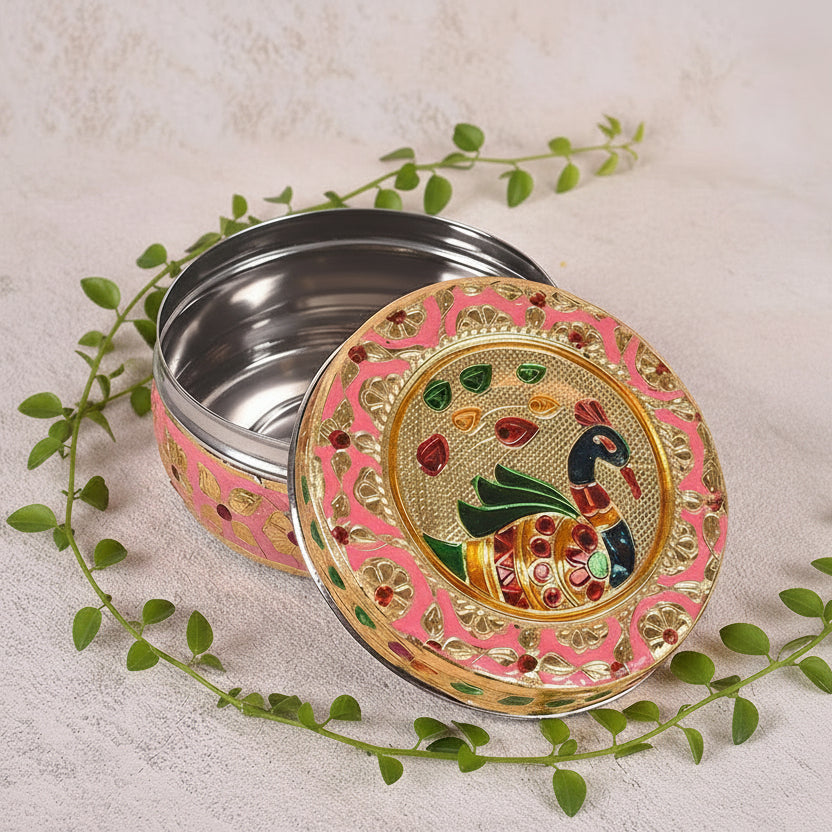 Minakari Pastel Peacock Box Medium Assorted Colours