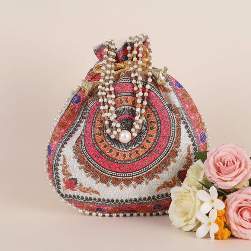 Potli Flat Printed Poly Jute