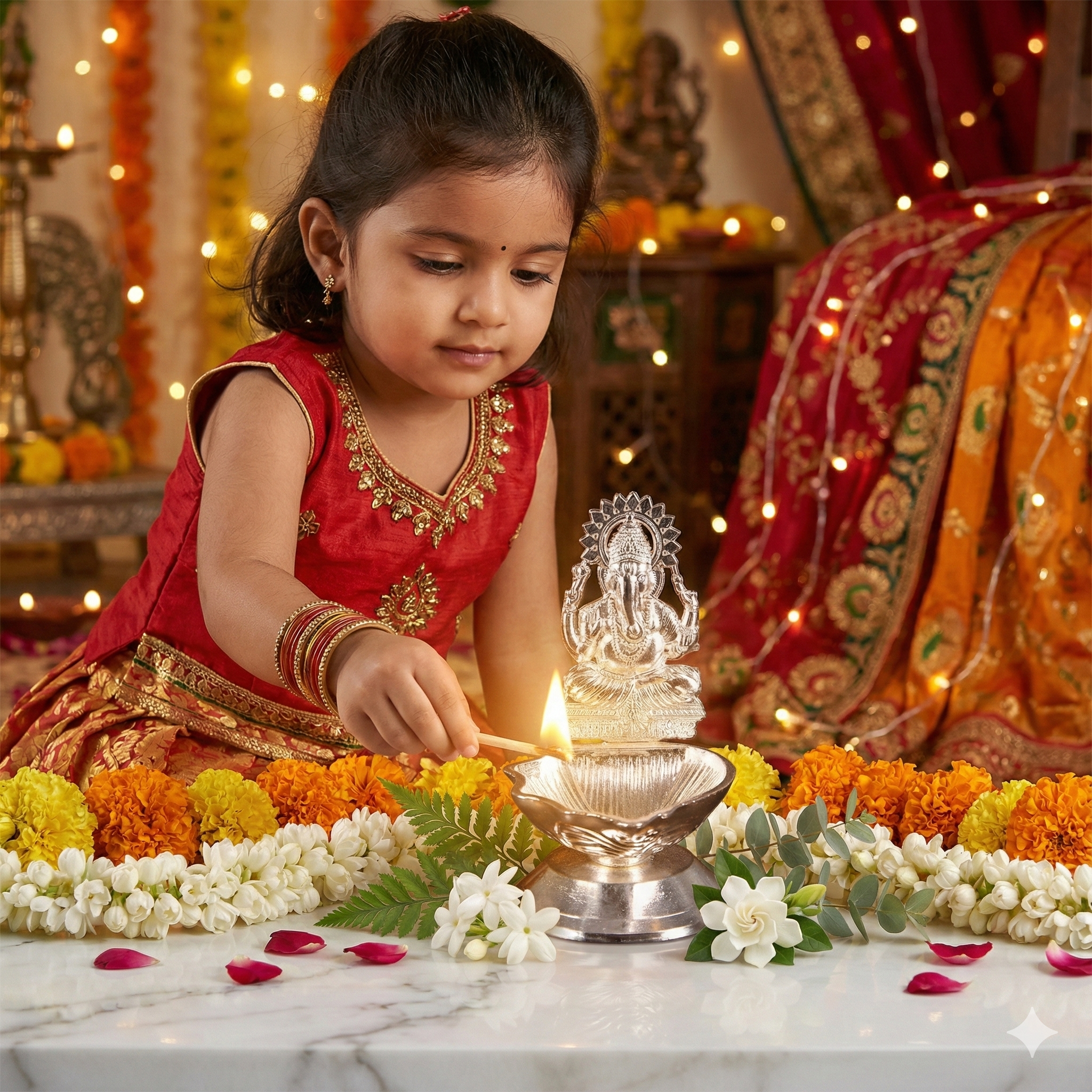 silver ganesh diya home decor
