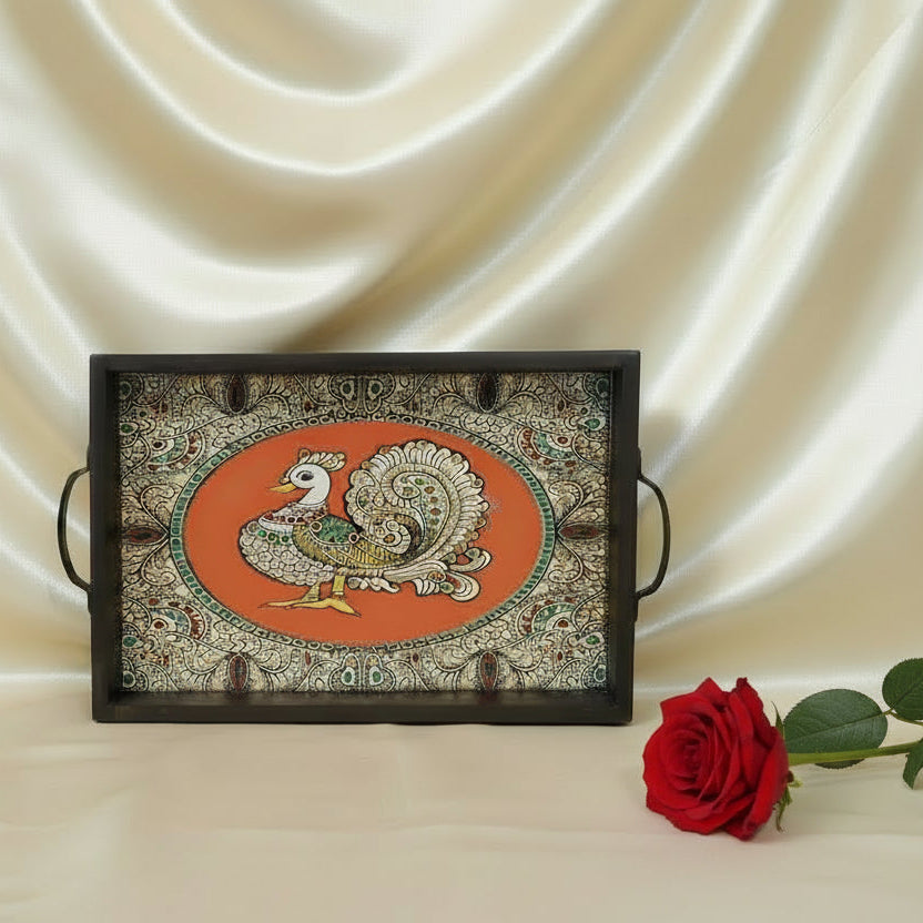 Tanjore-Pichwai Prints Wooden Trays 12x8