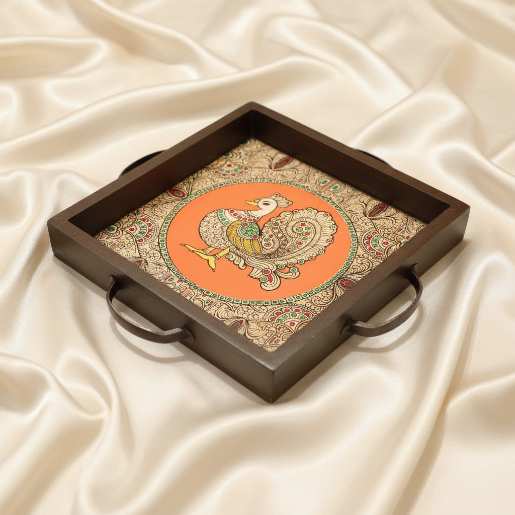 Tanjore Wooden Tray 8x8