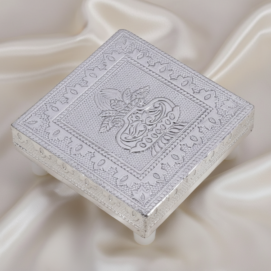 Whitemetal Pooja Chowki 3