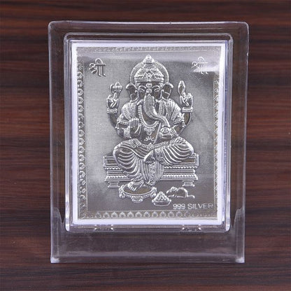 Ganesh 999 Silver Photo Stand Medium