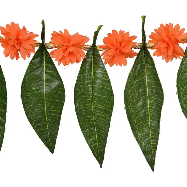 Artificial Mango leaf toran with orange flower