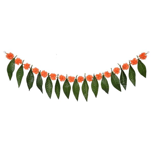 Artificial Mango leaf toran with orange flower