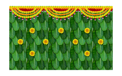Backdrop -Banana Leaf With Sunflower