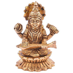 Brass saraswati idol Kamal Medium
