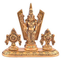 Brass Tirupati Balaji Shanku Chakra Namam idols Small