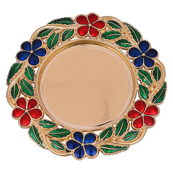 Decorative Minakari Pooja Thali Small