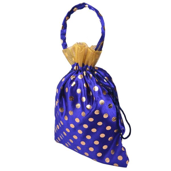 Dotted Bag With Handle Blue