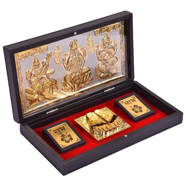 Ganesh Lakshmi Saraswathi Charan Paduka Pooja Box