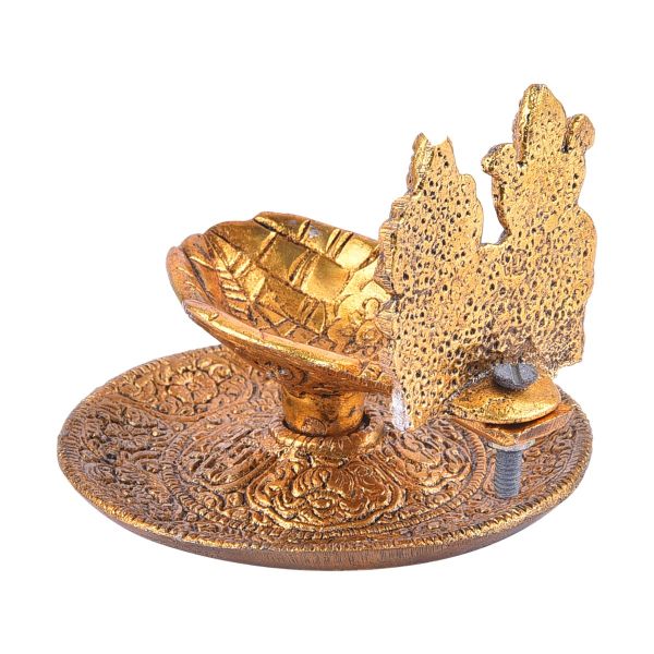 Lakshmi Ganesh Diya Golden Antiq