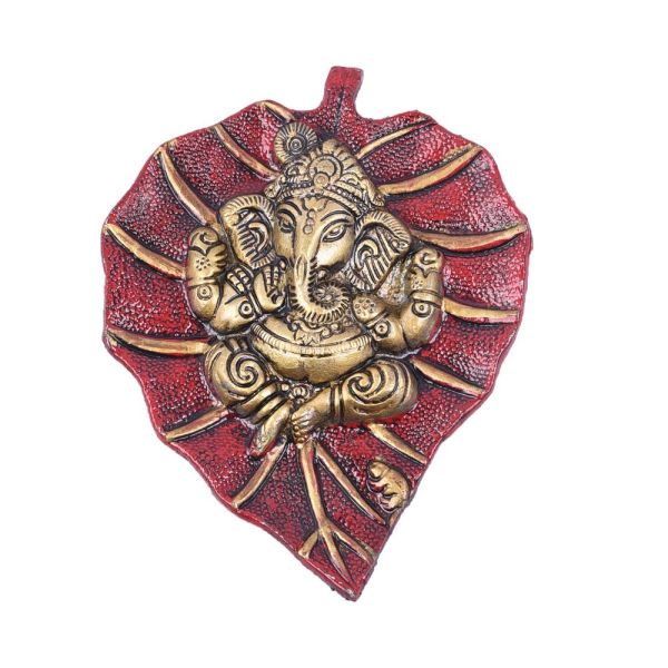 Leaf Ganesh Red Hanging Small