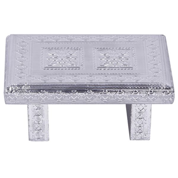 White Metal Pooja Stand 6X4