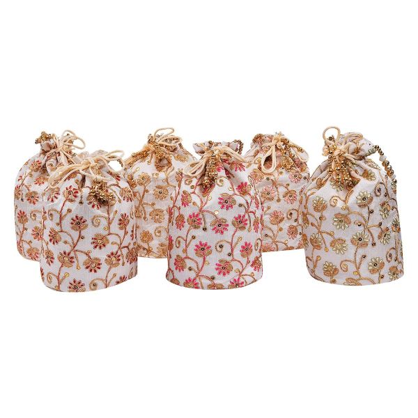 Potli Bag Bead Handle Panja ASSORTED COLOURS