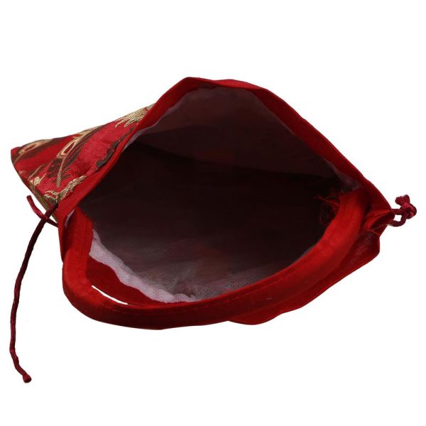 Potli Bag Peacock Feather Red