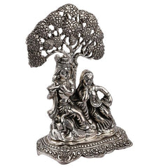 White Metal Radha Krishna Tree Antiq