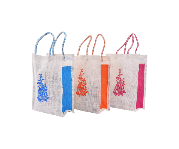 Thamboolam jute bag printed(assorted designs)