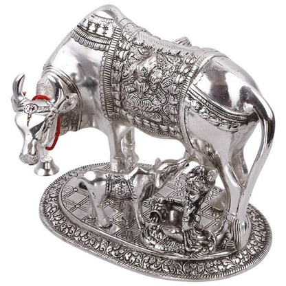 White metal cow n calf Jumbo