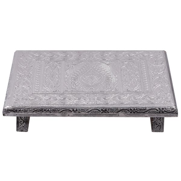 White Metal Pooja Stand 8x12