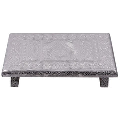 White Metal Pooja Stand 8x12