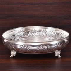 German Silver Fancy Plate 8 inch(carved designs may differ)