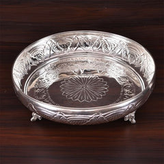 German Silver Fancy Plate 8 inch(carved designs may differ)